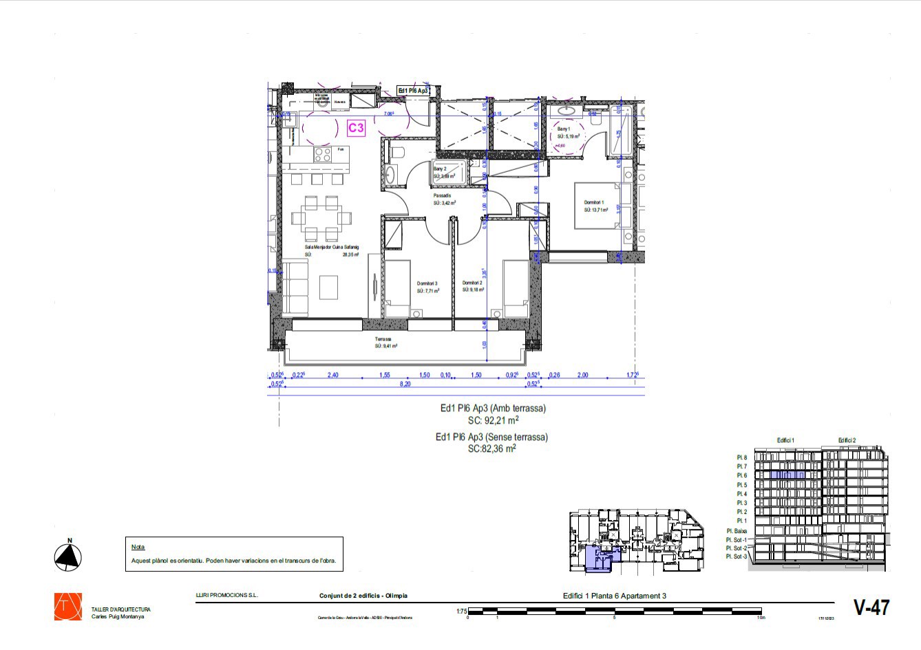Piso en alquiler de 3 habitaciones en Andorra la Vella con terraza y parking